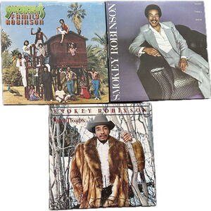 SMOKEY ROBINSON Vinyl LP LOT Warm Thoughts Family Robinson Where There's Smoke